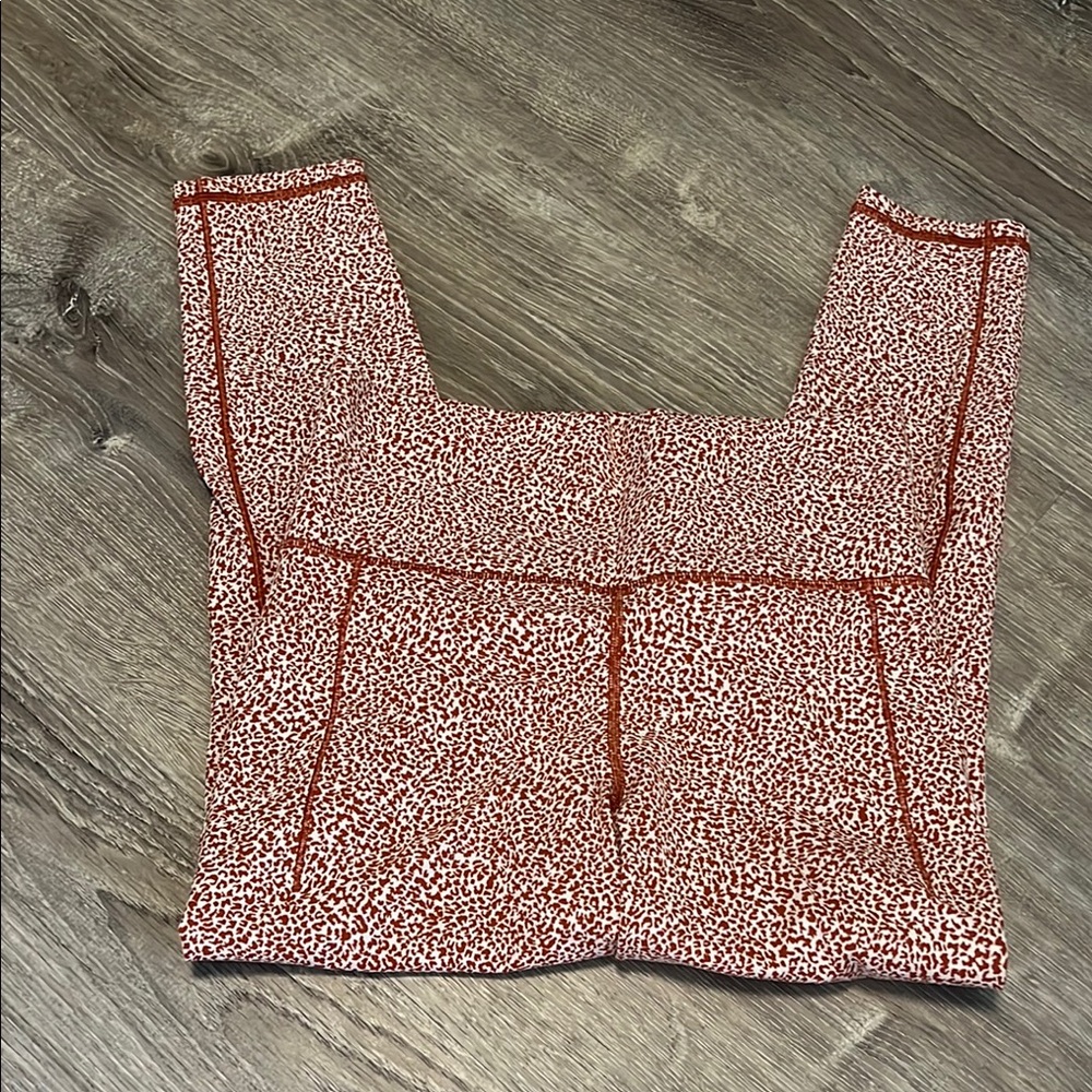 Athleta Red and White Bustier Leggings